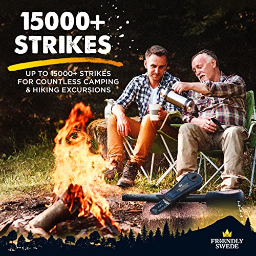 The Friendly Swede Ferro Rod Fire Starter Sticks, Easy Grip Flint and Steel Fire Starter Kit, Fire Starter Survival Tool, Ferro Rods, Flint Fire Starter, Camping Fire Starter, Fire Steel (2 Pack) - Image 6