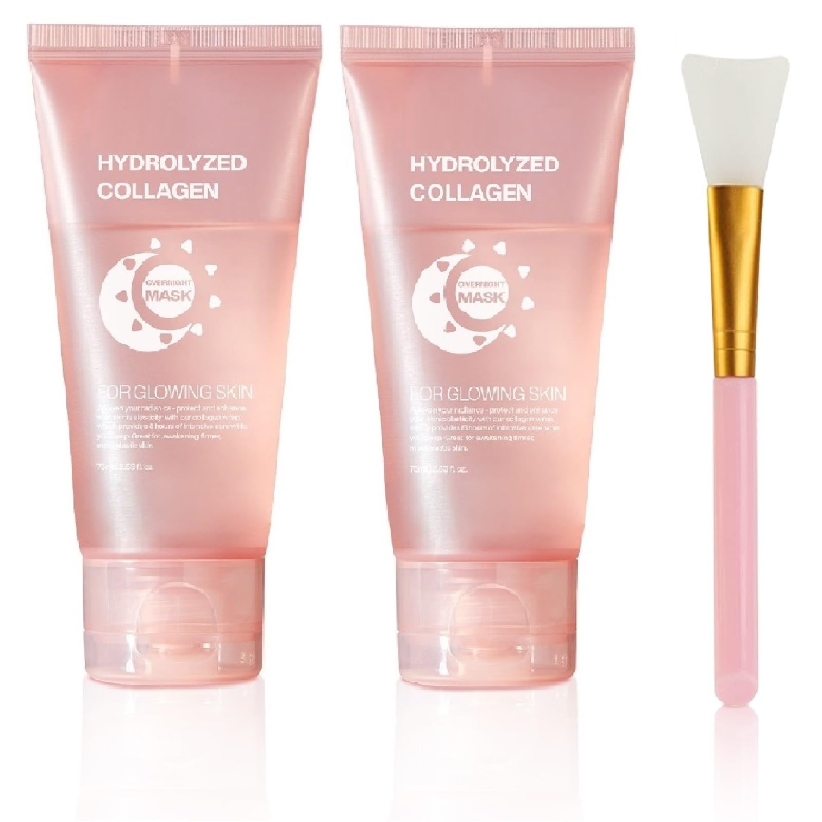 ZTSGU 2 Pcs Collagen Night Wrapping Mask, Enhances Elasticity Deep Hydration Care Hydrolyzed Bio Collagen Peel Off Face Mask Pack.