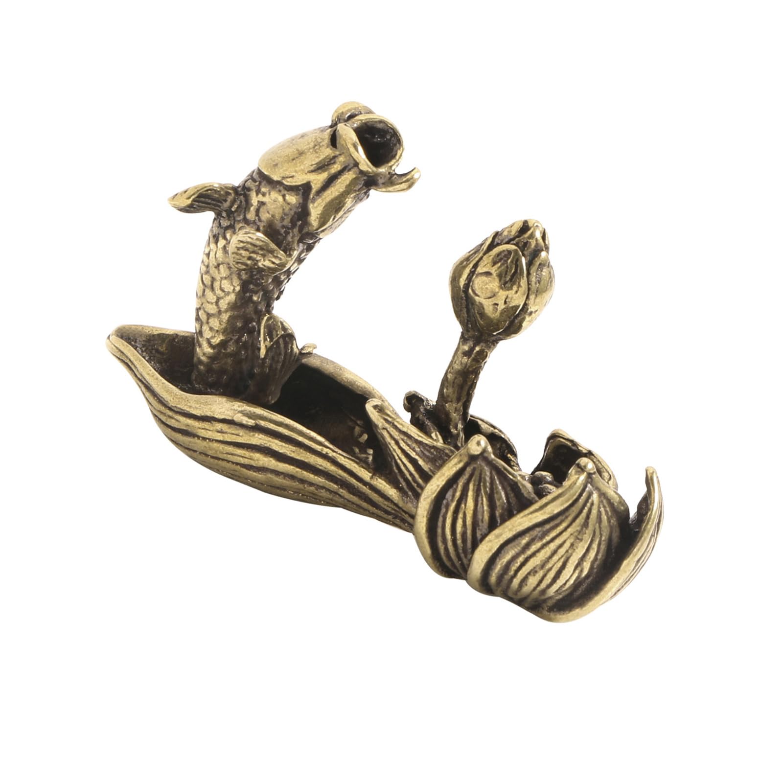 Tsophreniq Antique Alloy Incenses Stick Burners with Flower and Carp Fish Figurine for Serenes Meditations Space Decors Use Flower and Carp Fish Figurine Ornament