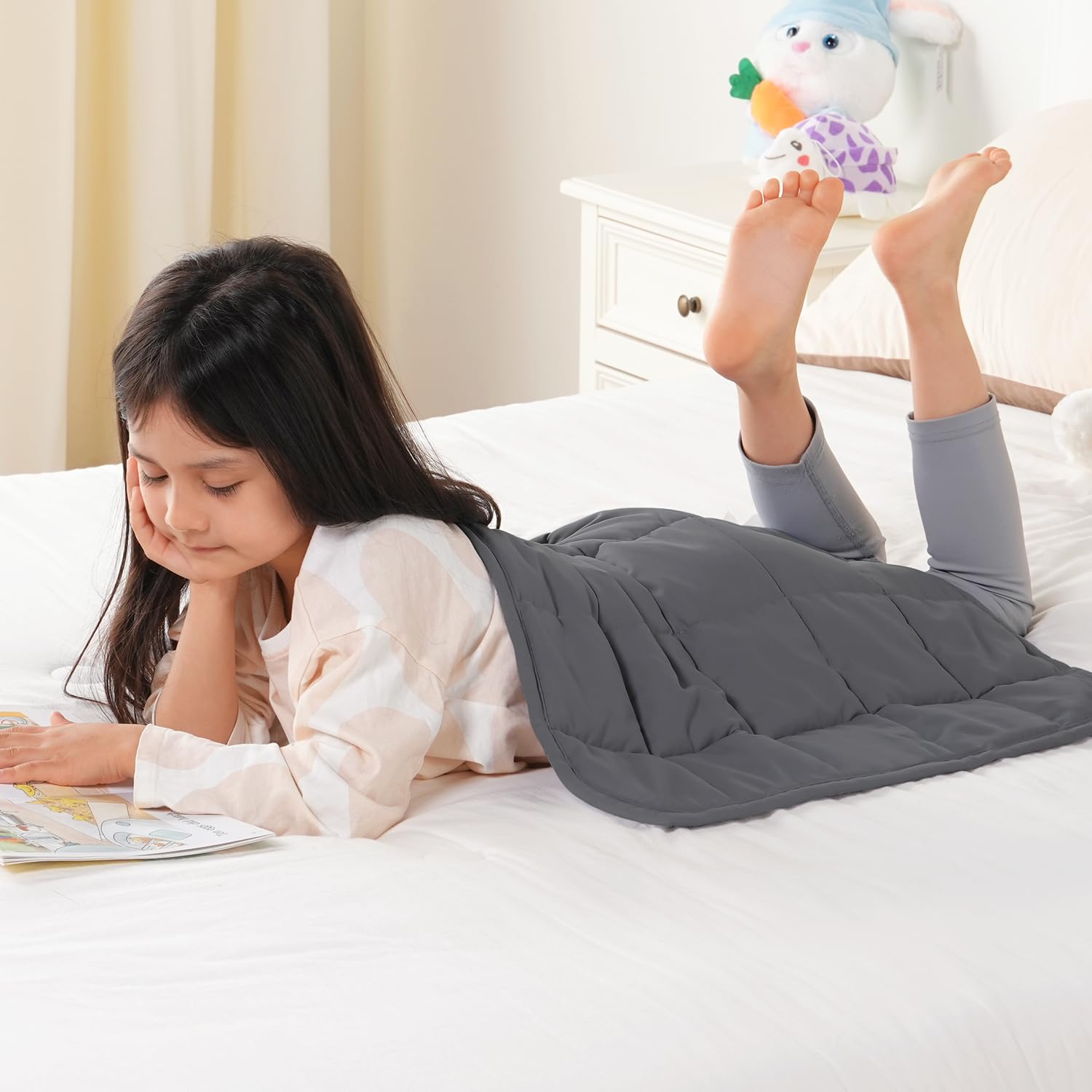 Topblan2 lb Weighted Blanket, 19" x 21" Weighted Lap Pad, Soft Breathable Premium Glass Bead Filling for Calming, Machine Washable, Dark Grey