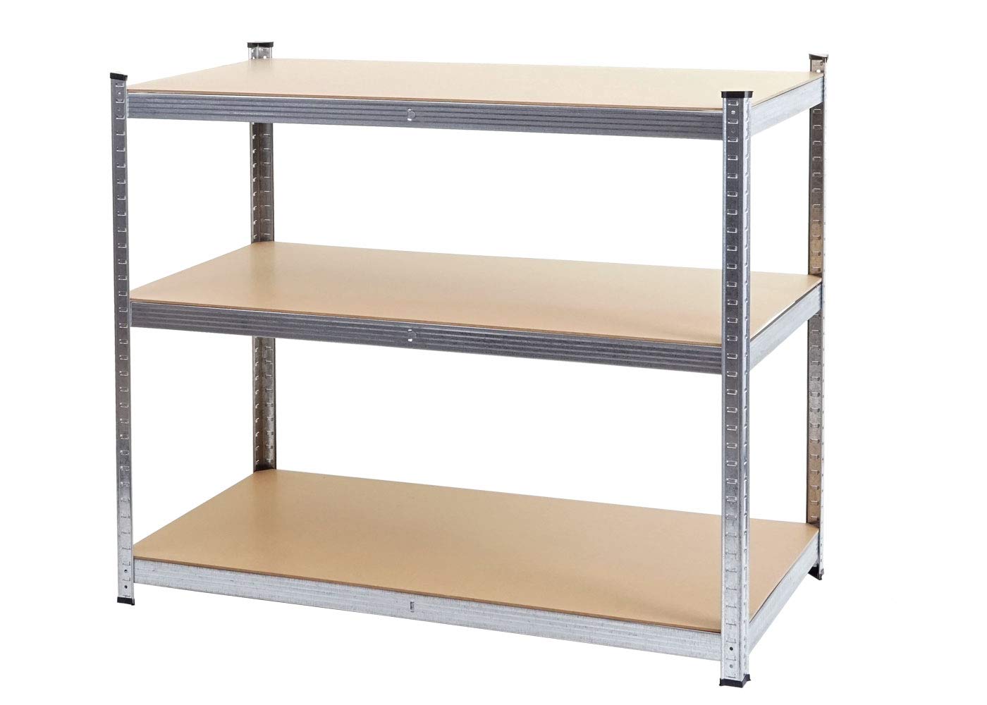 Scaffale Officina Ufficio Garage HWC-E33 XL Metallo MDF 5X Ripiani Colore zincato