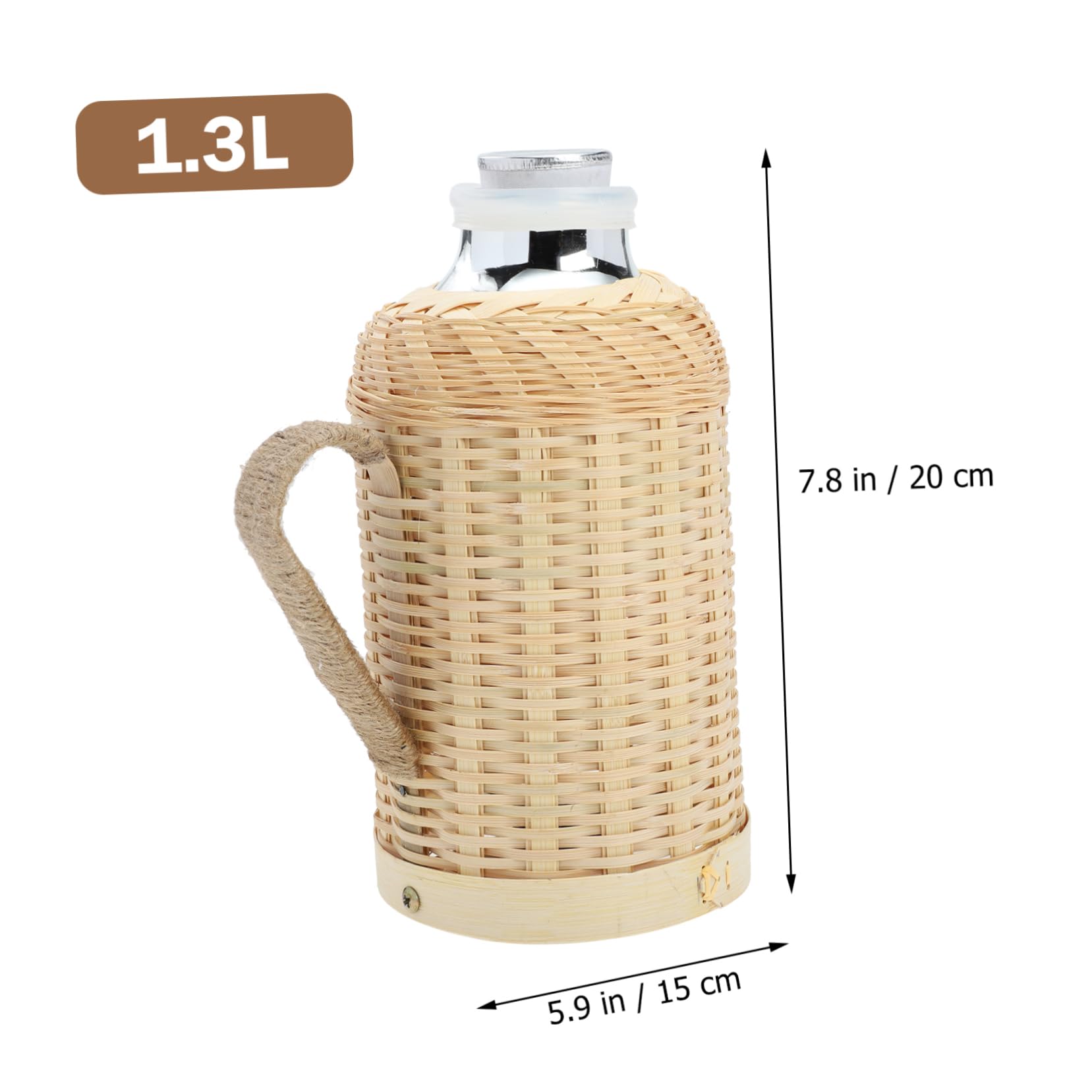 Unomor Household Retro Thermal Kettle with Handle Woven Water Bottle for Home Office Elegant Heat Preservation Design Unique Vintage Style Convenient and Easy to Clean