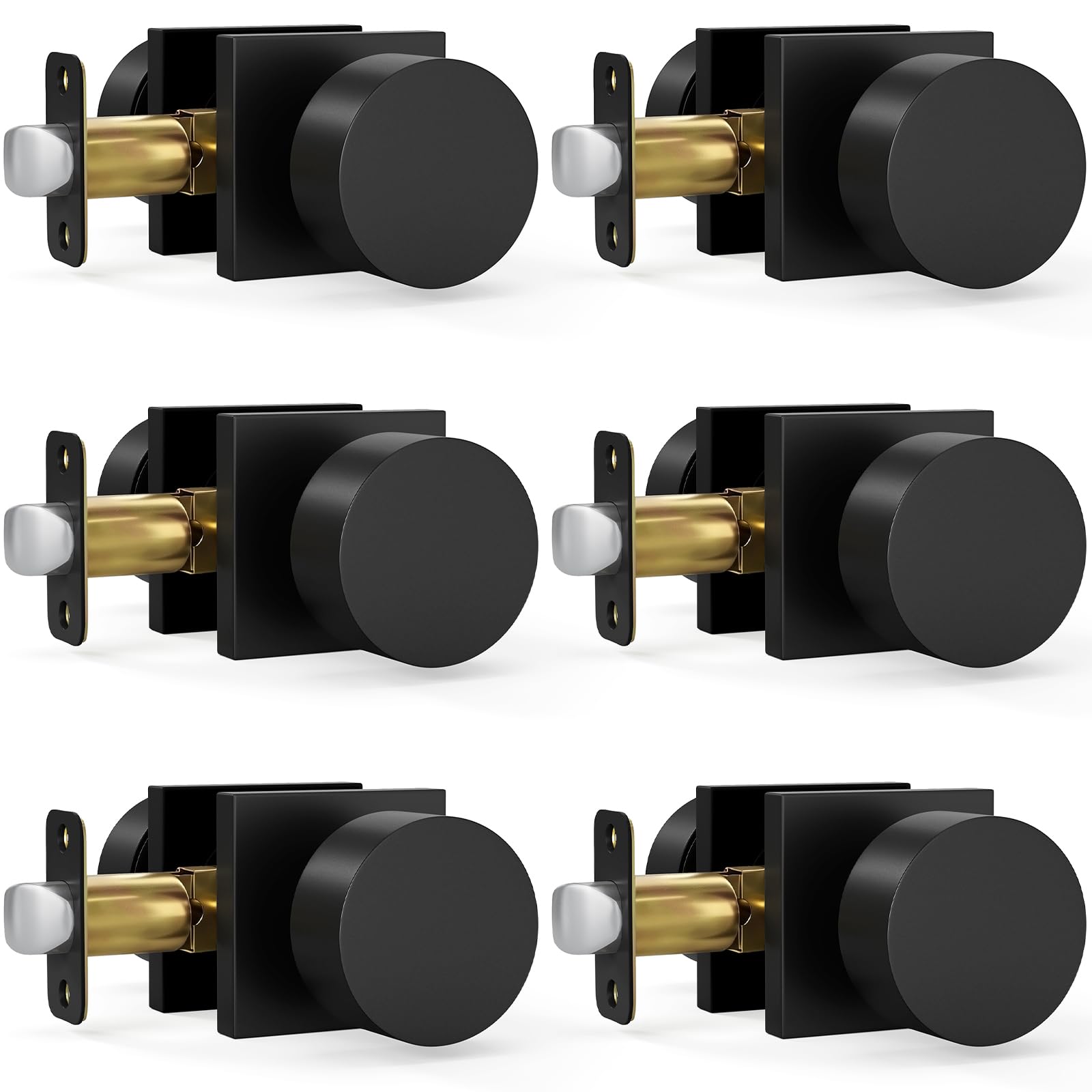 HOSOM Matte Black Door Knobs with Lock & Key -26