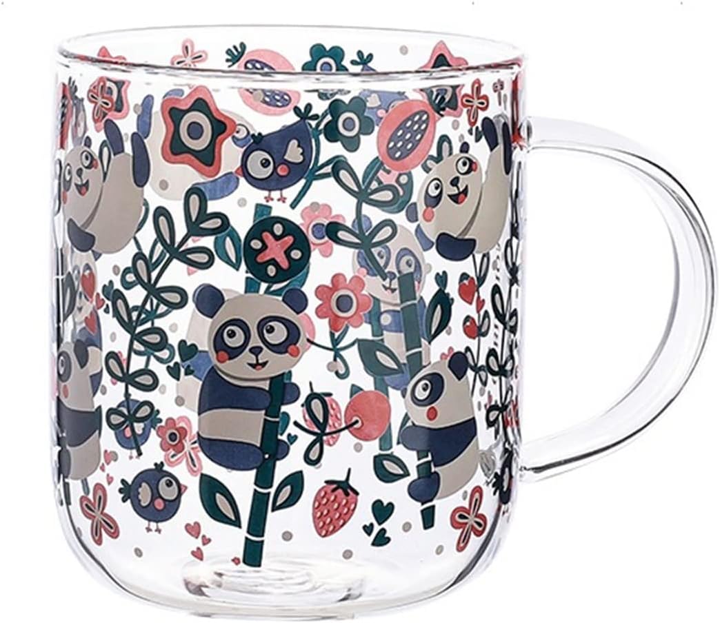 450ml Creative Christmas Glass Cup With Handle Breakfast Milk Coffee Cup Home Juice Tea Cup(Reindeer 450ml 401500ml) (Reindeer 450ml 401500ml)