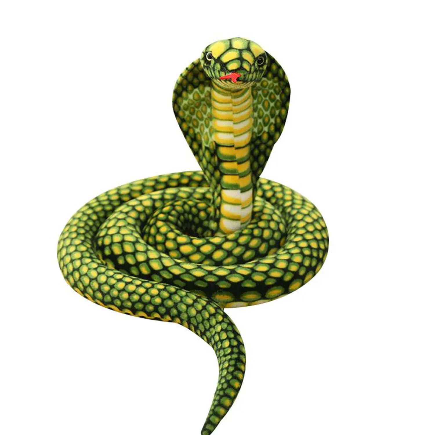 Elomy Snake Stuffed Animals - 32" Cobra Snake Plushies Toy Simulation Snake Plush Realistic Snake Stuffed Animals Toys Gifts Wild Animals Party Decorations Favors Prank Props(Green)