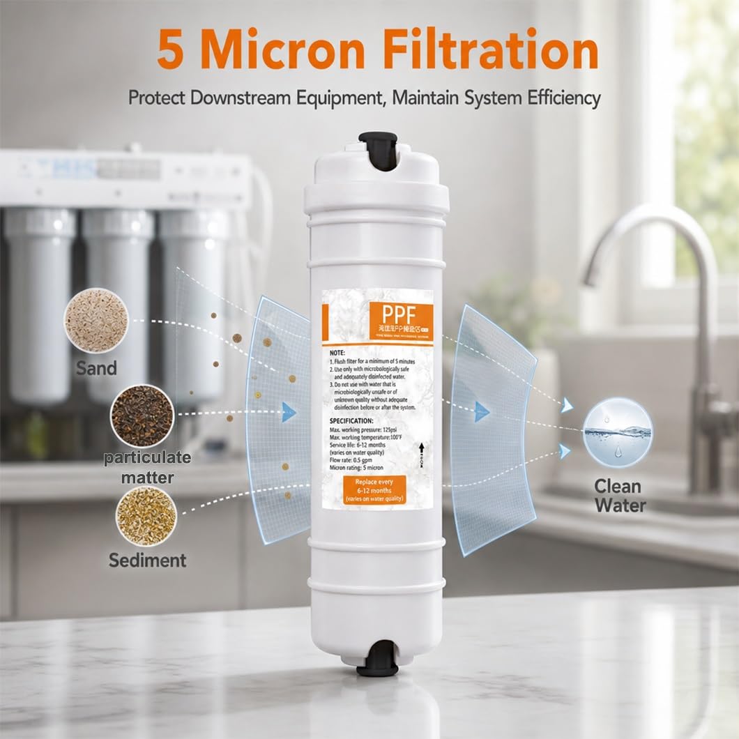 Lot De4 Cartouches Filtrantes Sédiments PP 10" Avec Raccords Rapides 1/4",adaptées Aux Purificateurs D'eau Par Osmose Inverse,réfrigérateurs Et Aux Distributeurs D'eau