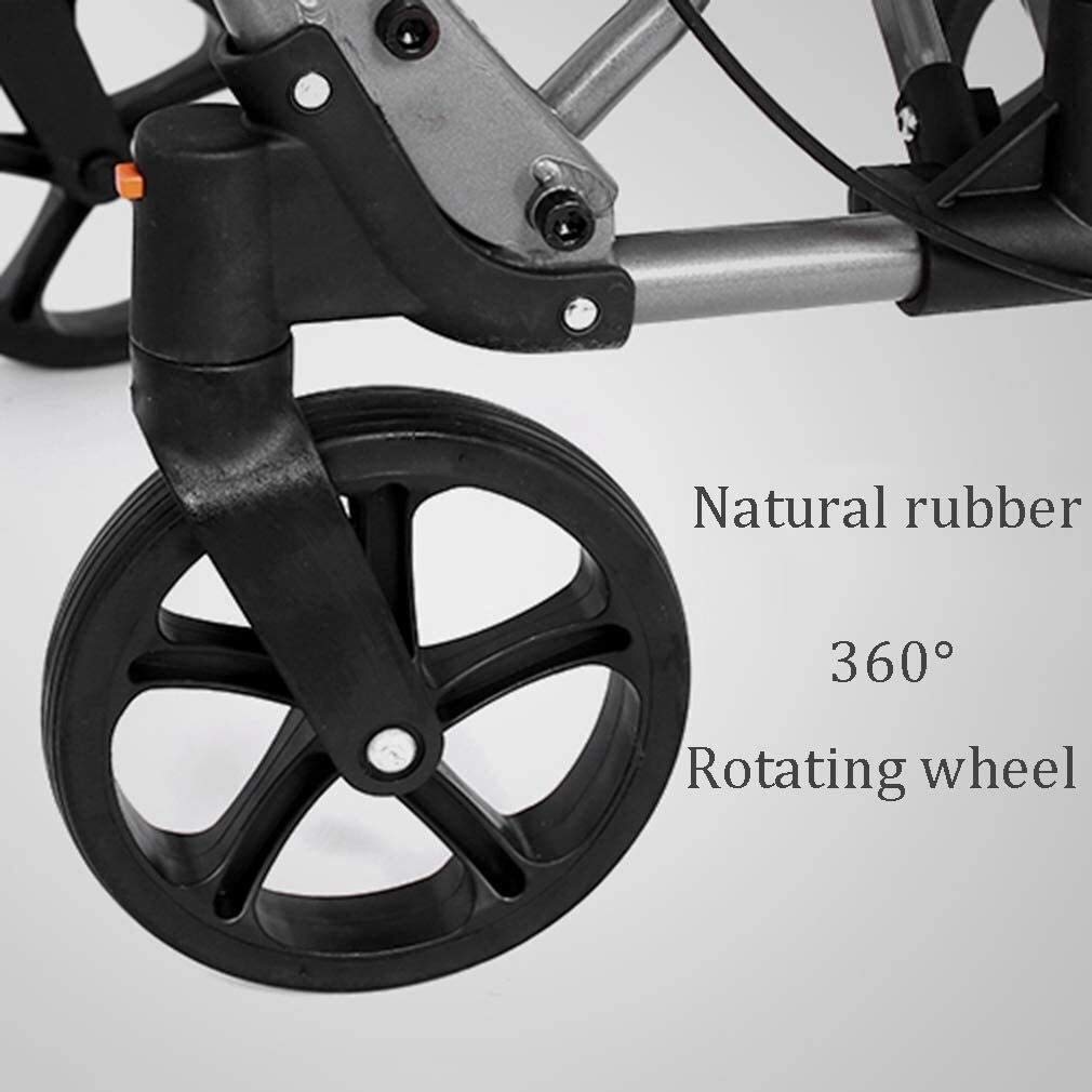 Andador para ancianos, Rollator Mobility Walker, Ayuda for caminar con ruedas Rollator portátil, Walker Walker de transmisión plegable con un cómodo respaldo, sistema de doble freno, for personas mayo