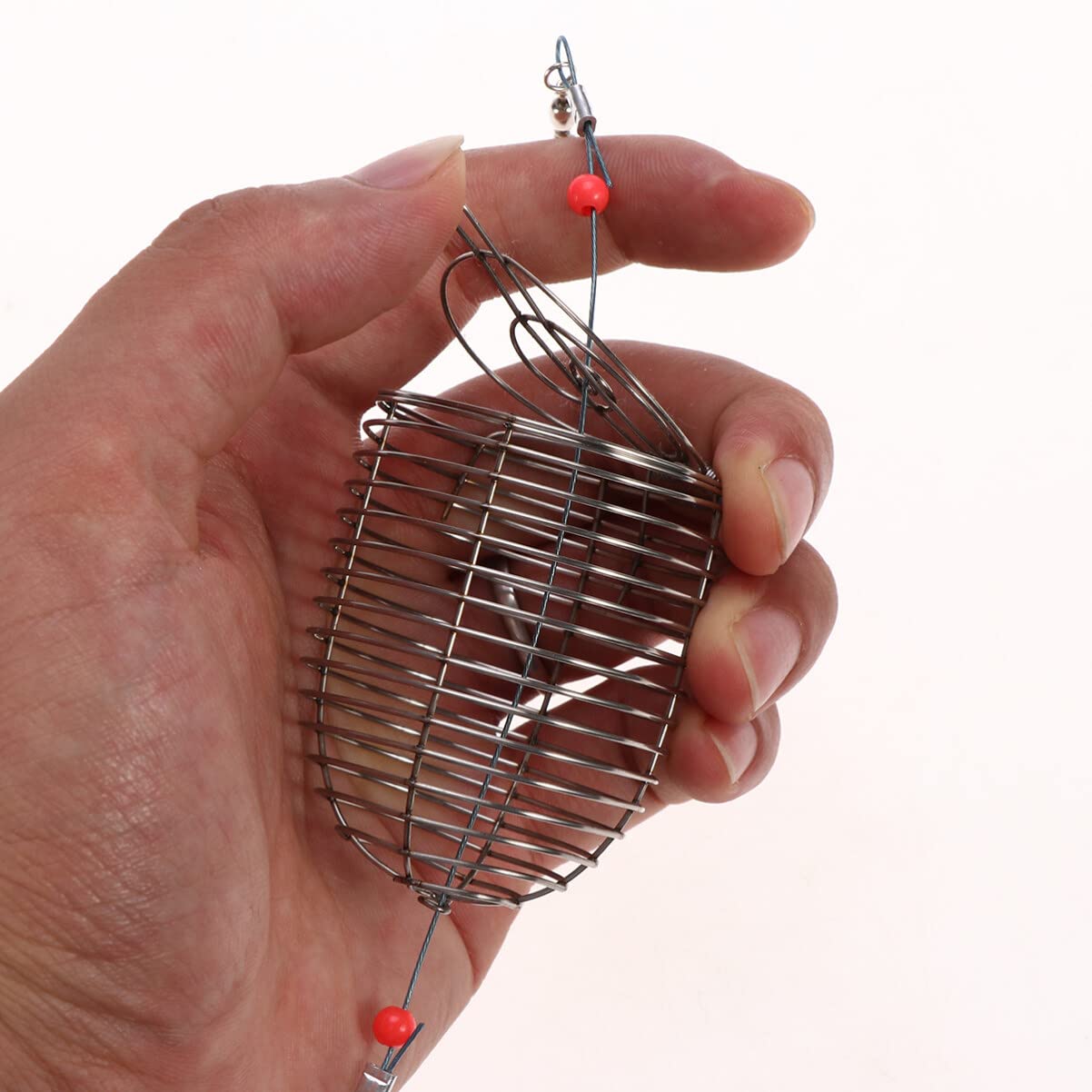 BESPORTBLE Stainless Steel Fishing Bait Cage with Spring Lid for Controlled Bait Release Portable and Lightweight Trap for Smelt Eels Crab Lobster Shrimp Crawfish : Sports & Outdoors