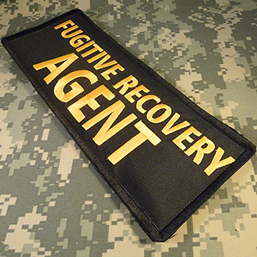 Fugitive Recovery Agent Large Xl 10X4 Inch Vest Embroidered Nylon Touch Fastener Patch #TOP1