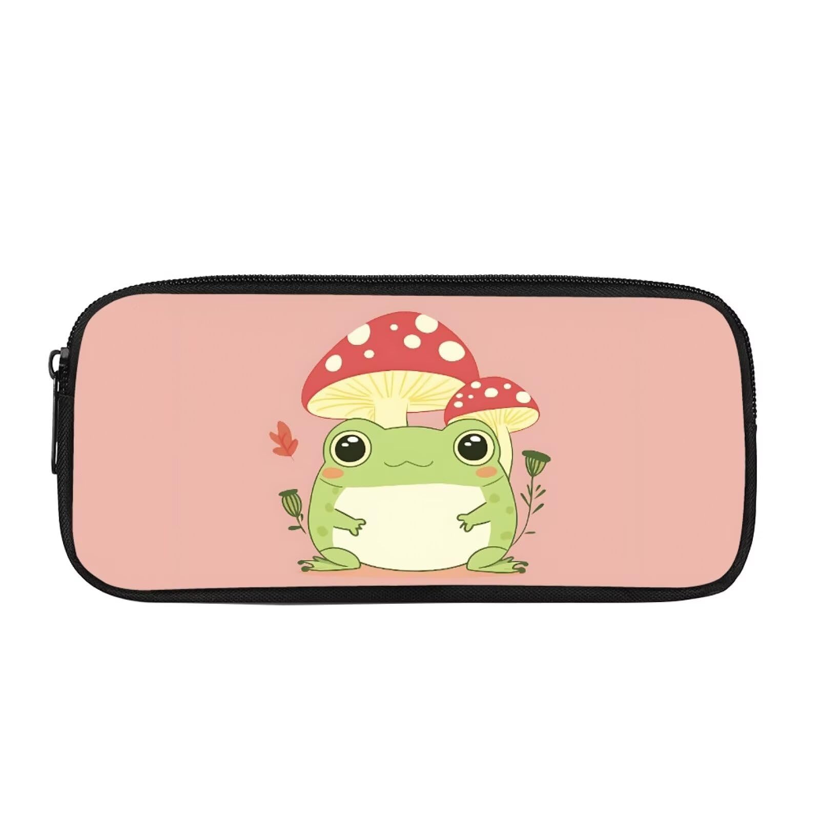 Showudesigns Mushroom Frog Pencil Cases for Girls Kids School Pen Box Bag Pink Cute Pencil Case Pouch Large Capacity Zipper Office Stationery Organizer Zipper Purse โ image 1
