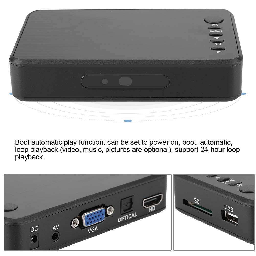 Reproductor Multimedia HDMI, 1080P 4K Mini HDMI Media Audio Video Publicidad Reproductor de Disco Duro con reproducción automática, Bucle y Memoria de Punto de interrupció