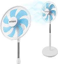 Avilia - Floor Fan Ø30 cm - 7 PP Blades, Oscillation 60°, Tilt 45°, 3 Speed, 40W | Floor Fan Height Adjustable 80-100 cm, Cable 1.6 m, Easy to Assemble