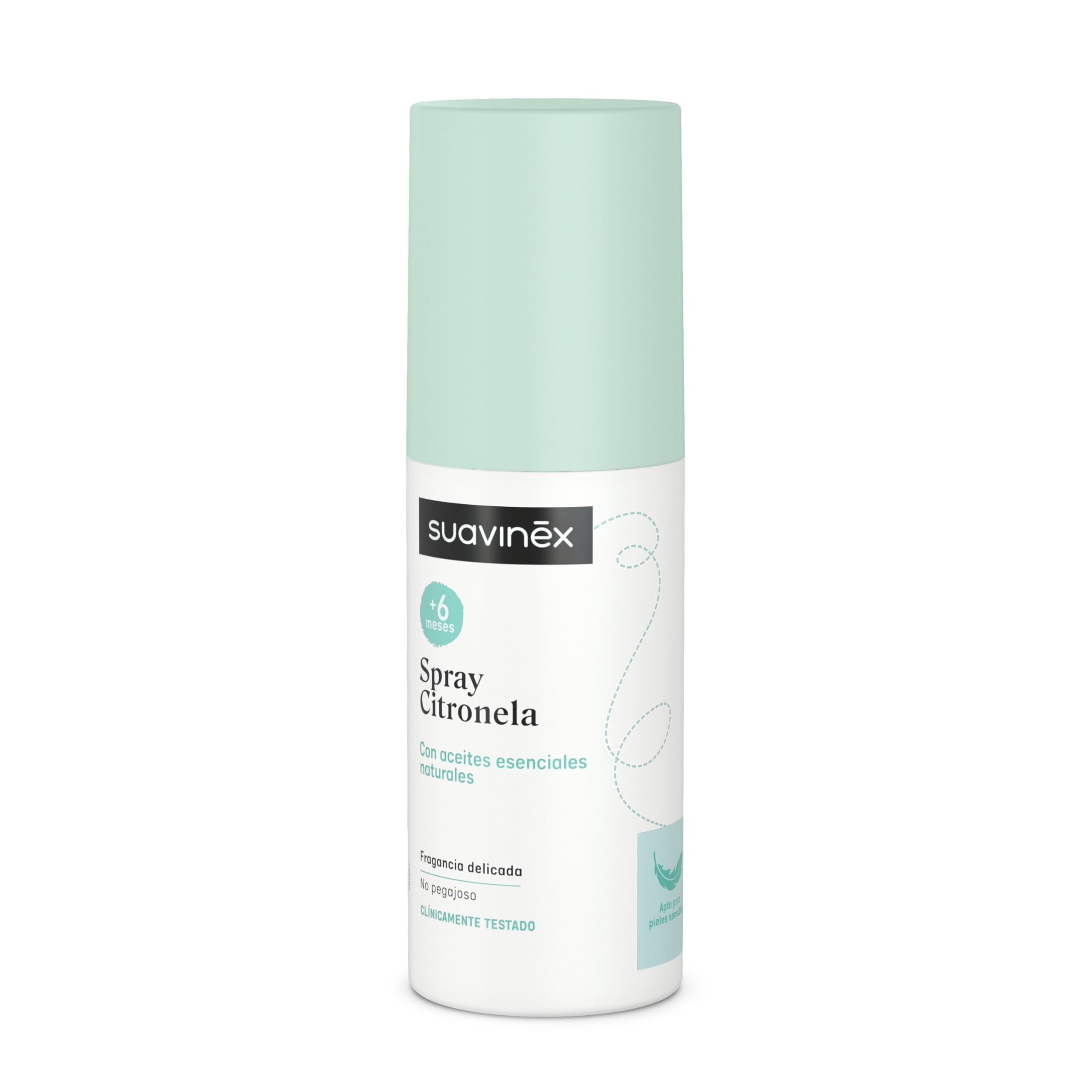 Suavinex, Spray alla Citronella, Repellente per Zanzare con Oli Essenziali Citronella, Geranio, Limone, Per Neonati +6 Mesi, Donne in Gravidanza, Compatibile con l'Allattamento, 100 ml