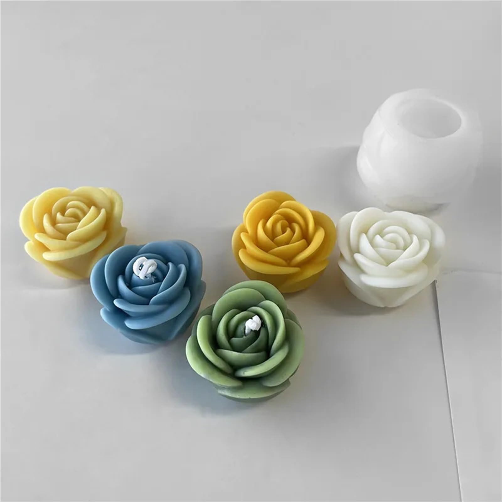 Moldes De Velas 8 Uds. Molde de Vela de Silicona con Forma de Flor, jabón de Flor de peonía 3D, Molde de fundición de Resina de Yeso, Herramienta for Hornear Pasteles de Chocolate DIY(Medium)
