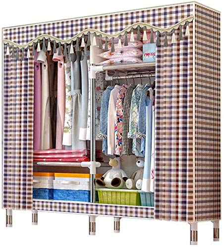 Armoire en tissu MU avec penderie et étagères de rangement pour chambre