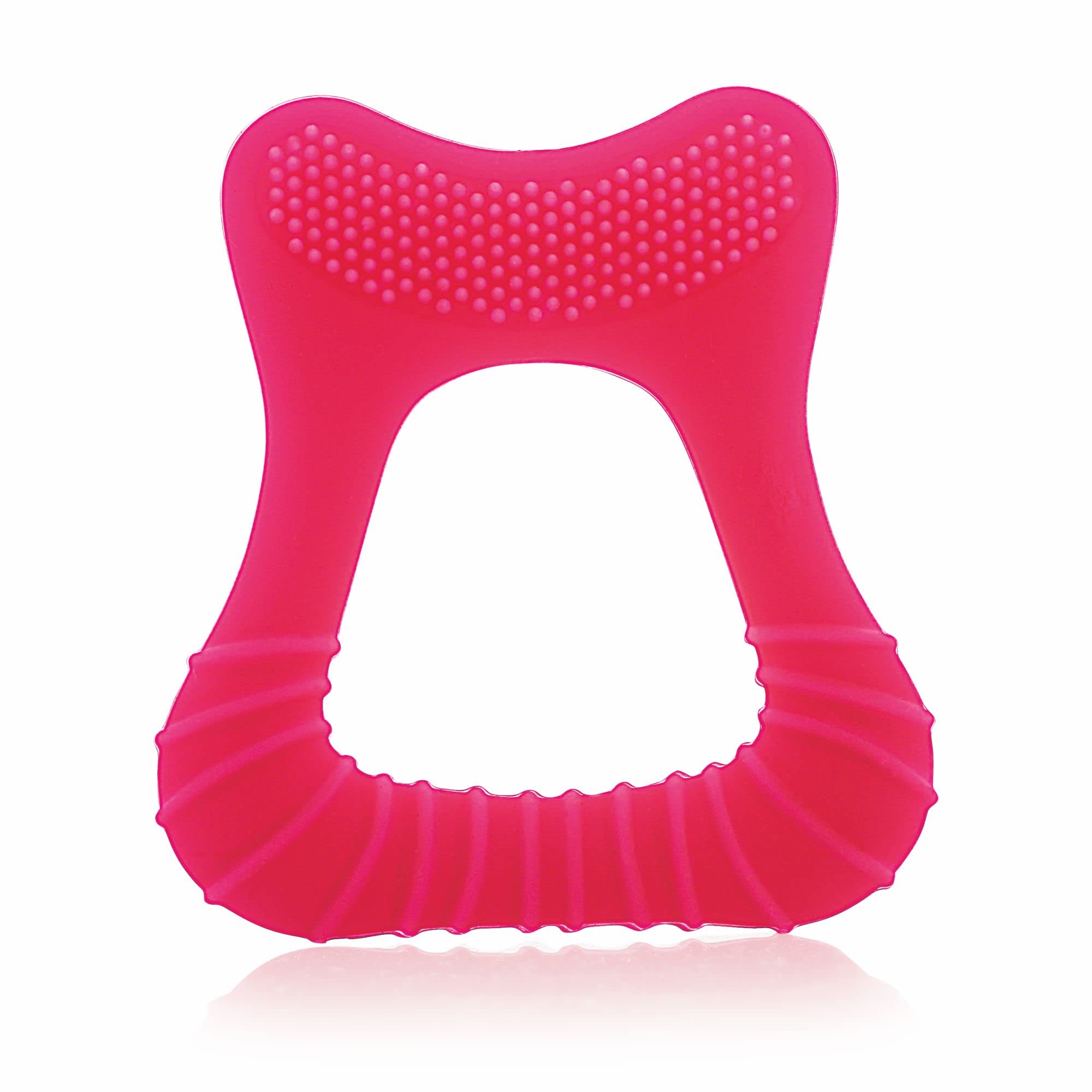 BeeBaby Tooth Shape Silicone Teether for 3+ Months with Soft Bristles & Carry Case, BPA Free Teething Toy for Babies with Textured Surface for Soothing Gums. 100% Food Grade (Tooth- Pink)-image-19