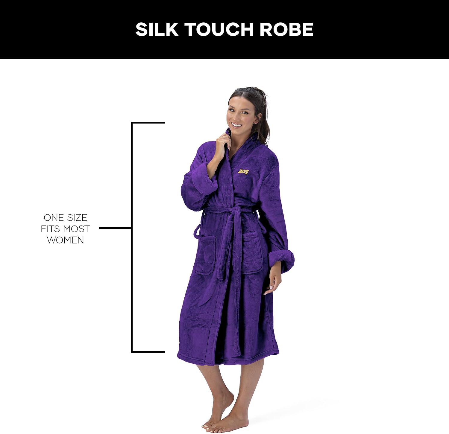 Northwest NBA Adult Unisex Silk Touch Bathrobe, Officially Licensed Loungewear, Soft Plush Polyester