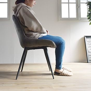 Amazon｜ボックスステッチチェアー【ダークグレー】｜ダイニング