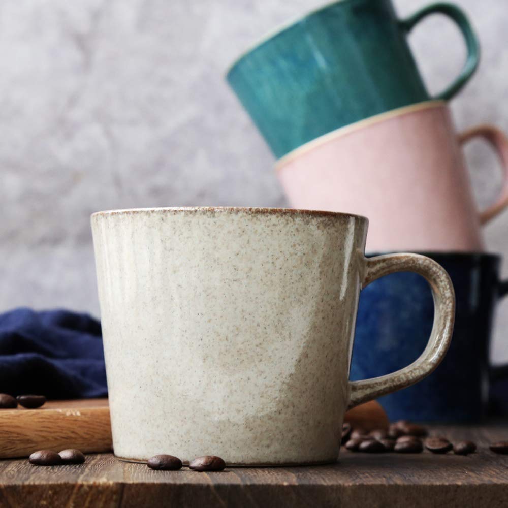 L-entcy Ceramic Coffee Cup Mino Burning Mug Reusable Coffee Cup Travel Cup Coffee Travel Mug Ceramic Coffee Travel Mug-For Hot And Cold Drinks, 10.9 Oz / 320 Ml Dark Blue Water Cup Porcelain Cup