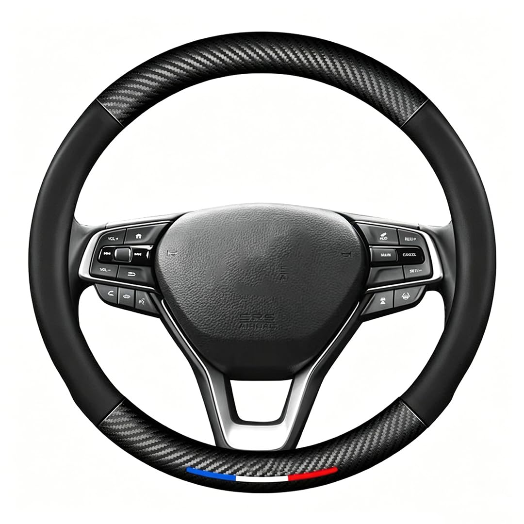 GVDXWLI Steering Wheel Cover Car for Opel Adam Karl Corsa Tigra Chevette Astra Olympia, Universal Size M 37-38cm /14.5-15inch Protective Car Interior Accessories with Logo, D-STYLE