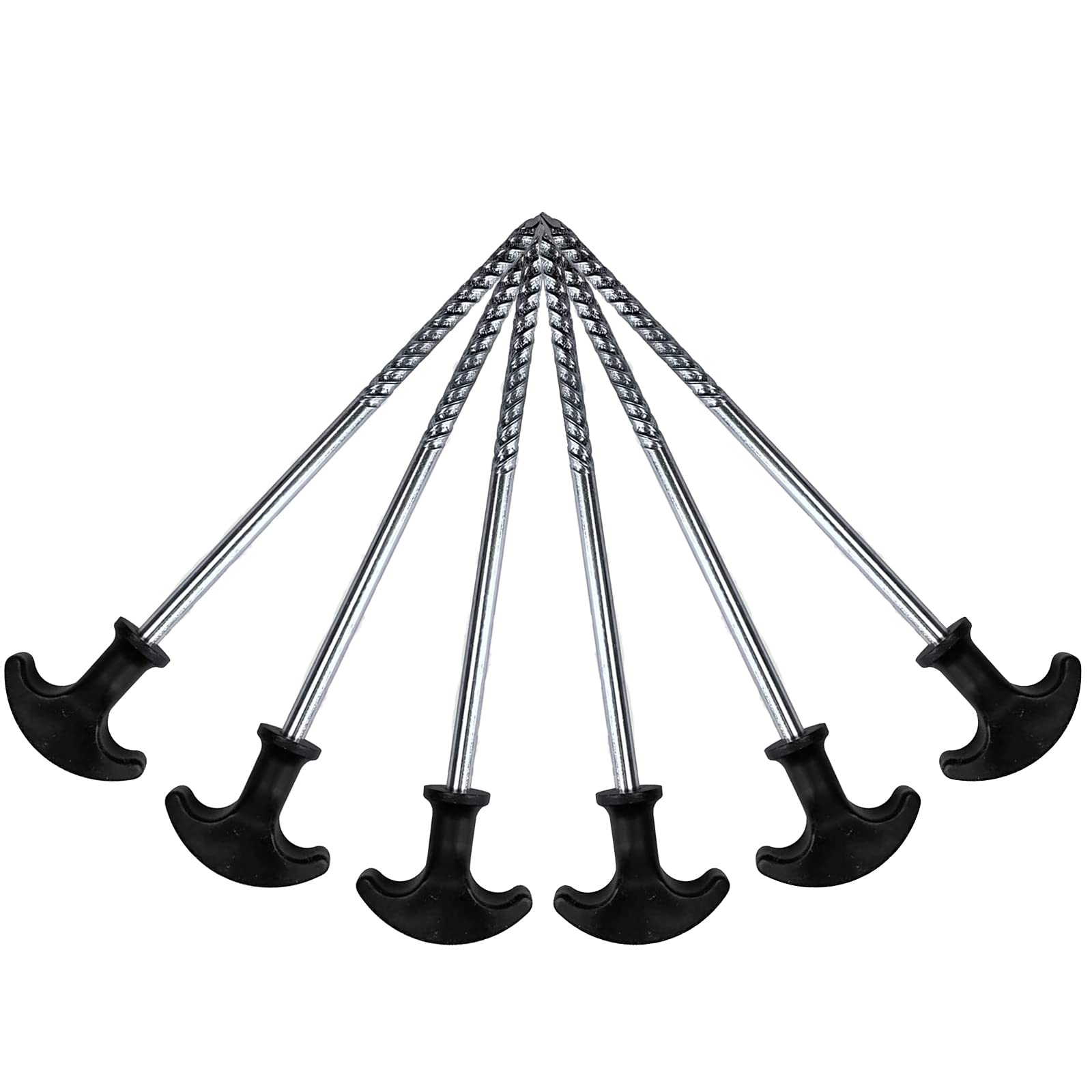Picchetti Di Ancoraggio A Spirale, Set Da 8, A Forma Di Cavatappi Tenda Per Trampolino Per Cani In Acciaio 42 Cm Argento 87953470