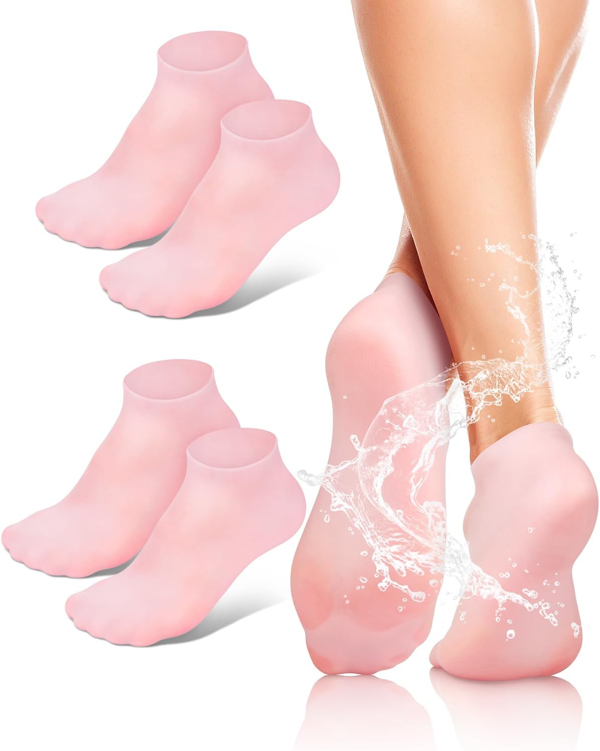Molain 2 Pairs Silicone Socks for Women, Silicone