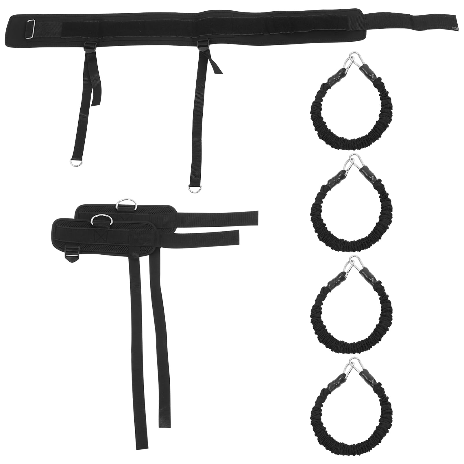 TOYANDONA 1 Satz Fitness Widerstandsband Set mit Knöchelriemen und Taillenband Fußschlaufen und Latexröhren für Effektives Training zu Hause Fitnessstudio