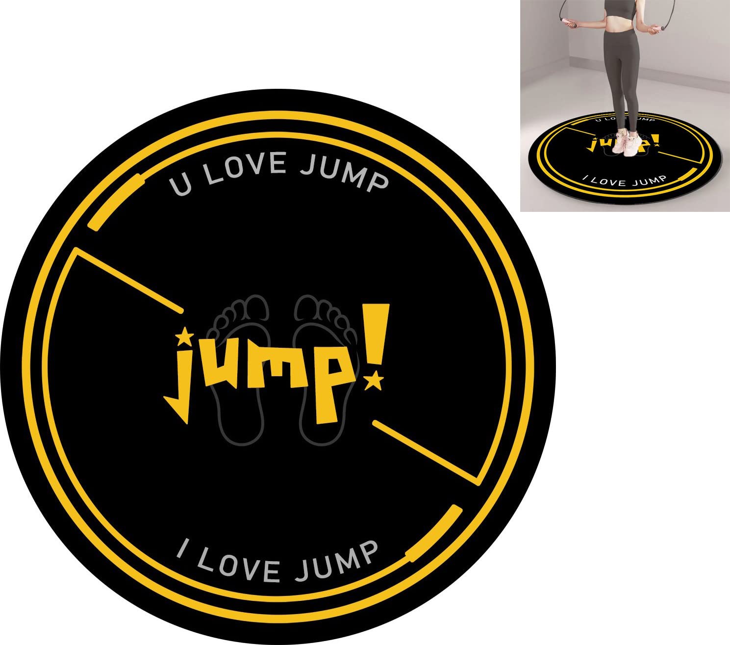 Nisorpa Jump Rope Mat Round, Jump Rope Mat Indoor Outdoor High Density