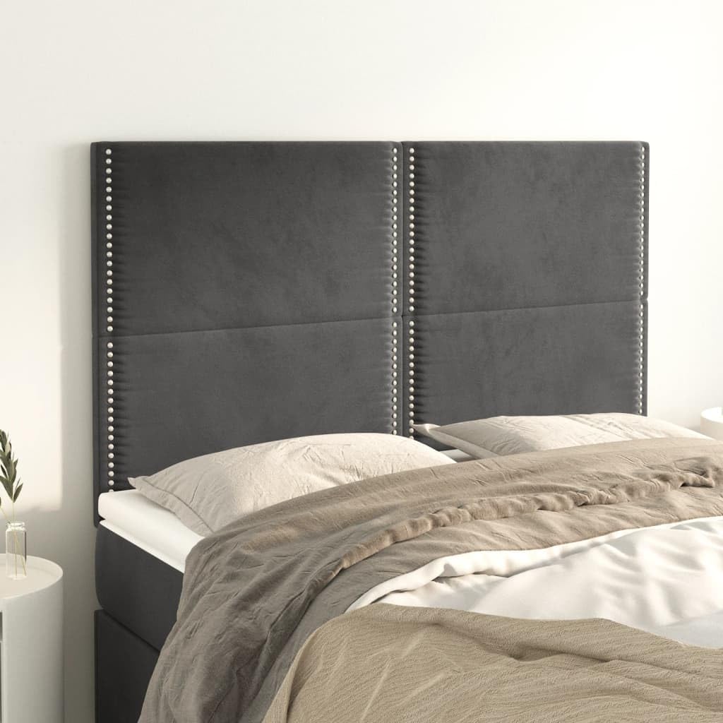 Têtes De Lit Velours Bleu Foncé - Lot De 2 - Hauteur Réglable - Support Dos - 90x5x78/88 Cm - VidaXL - 12