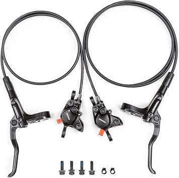 Cyclon MT200 MTB Hydraulic Brakes Set, Left Front 800mm Right Rear 1550mm Aluminum Alloy Hydraulic Bike Brakes, Dual Disc Piston Fit 160mm/180mm Rotors Bike Hydraulic Brakes