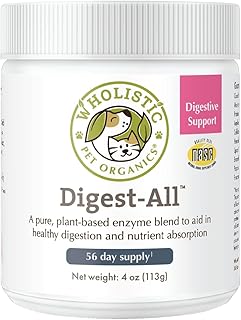 Wholistic Pet Organics Digest-All: Dog Digestive Supplement - Digestive Support for Cats - Digestive Enzyme Powder for Dia...