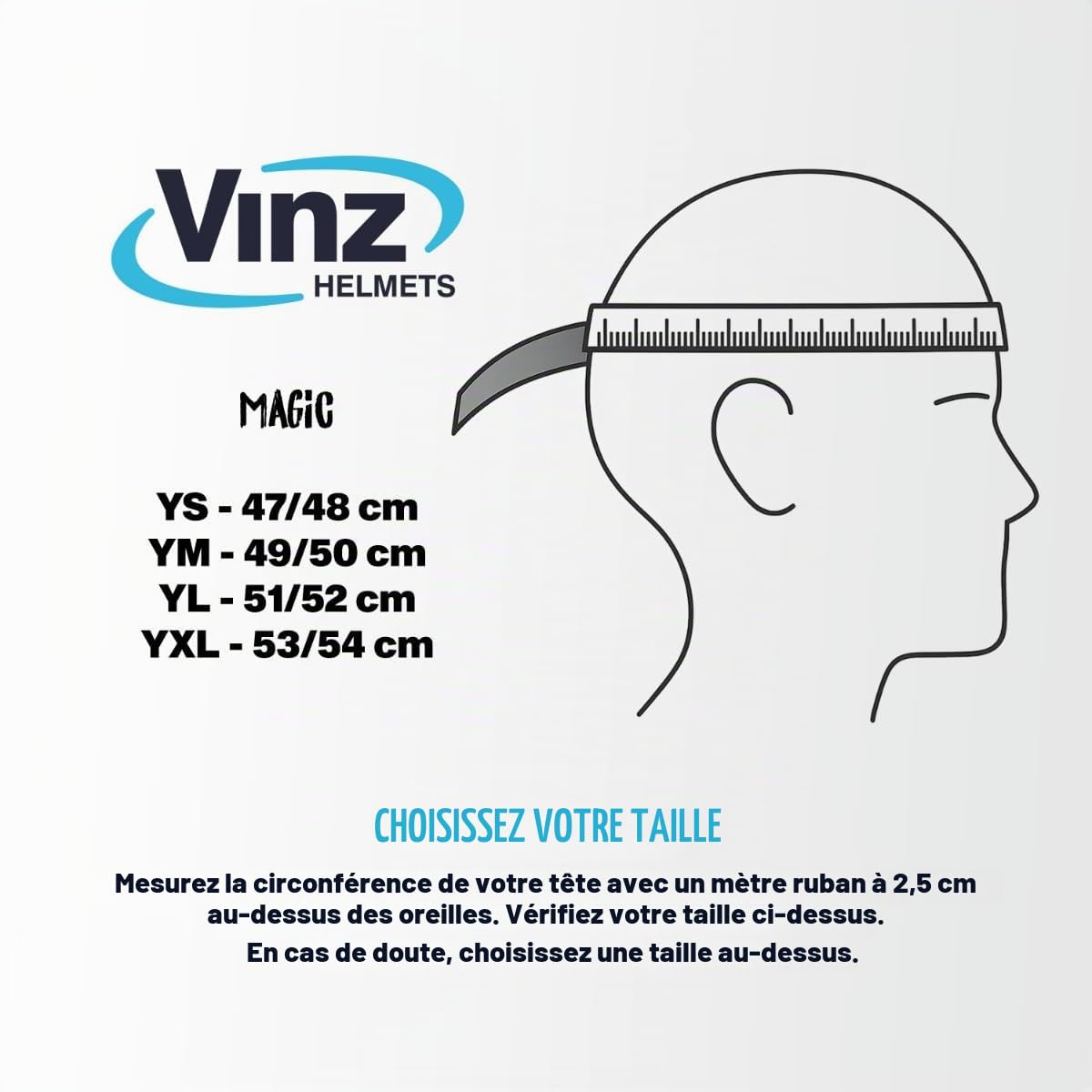 VINZ Magic Casque de Moto pour Enfant | Casque Jet en Tailles YS–YXL | Casque Enfant pour Moto, Scooter et cyclomoteur | Certifié ECE 22.06