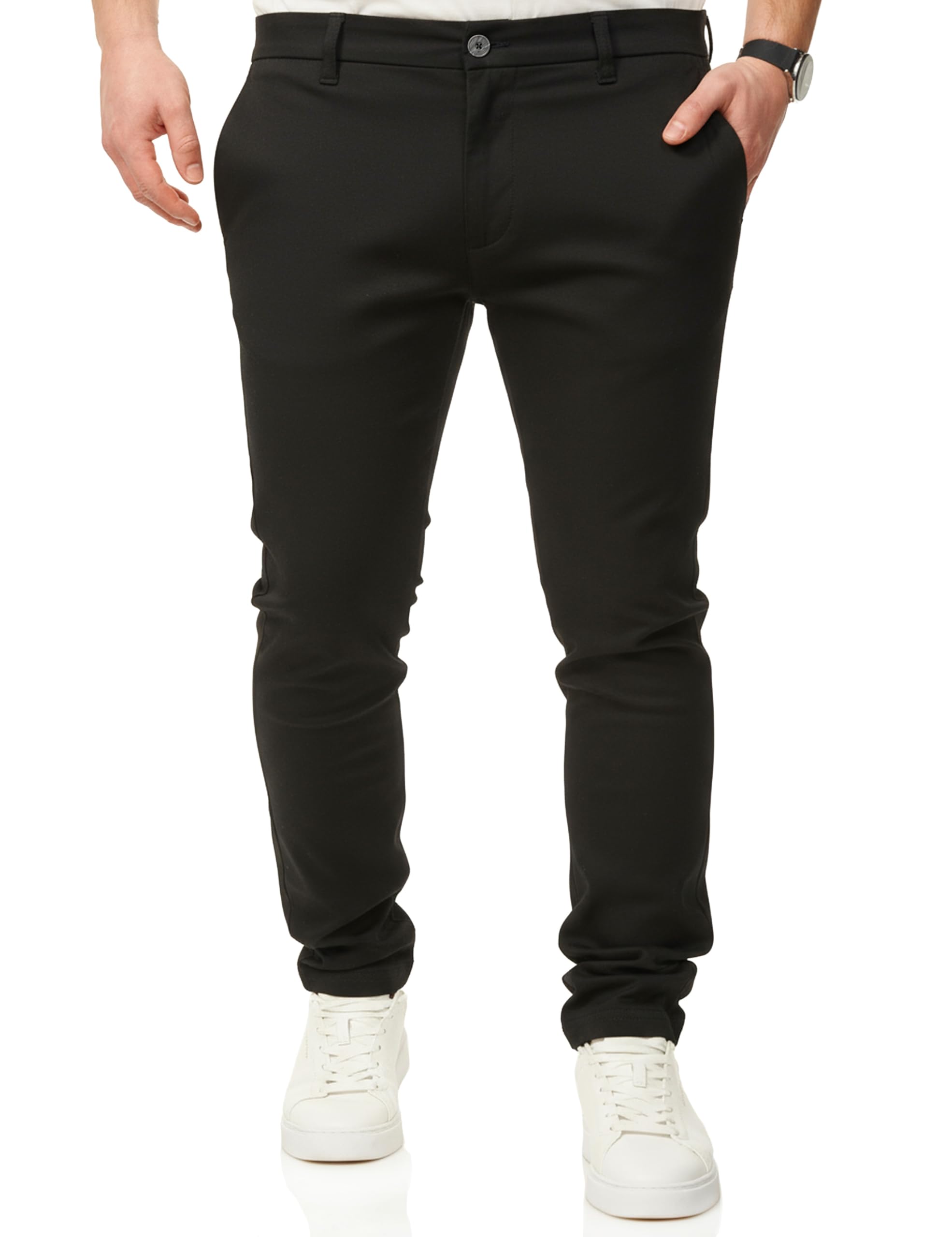 DAILY COTTON Herren Chino Hose Performance Pants Super Stretch Stoffhose Business & Freizeit Bequeme Baumwolle Chinohose