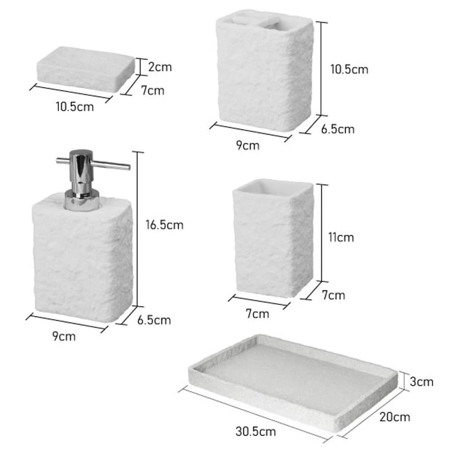 Badezimmer Set 5 Packungen Badezimmer Zubehör Set Sandstein Arbeitsplatte Dekor Ornament Für Dekoration Organizer(G)