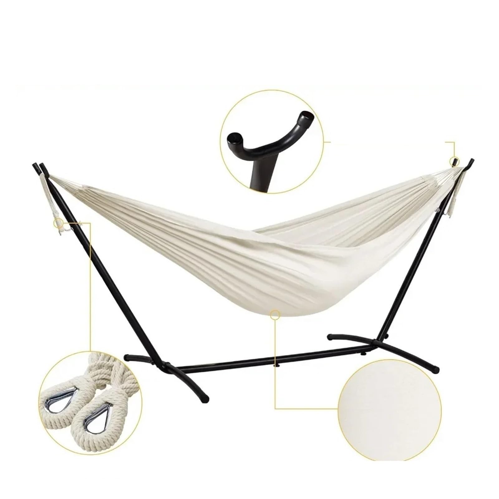 Hamaca, 2 Piezas Hamaca De Tela para Dos Personas con Soporte Acero para Acampar/Patio Trasero