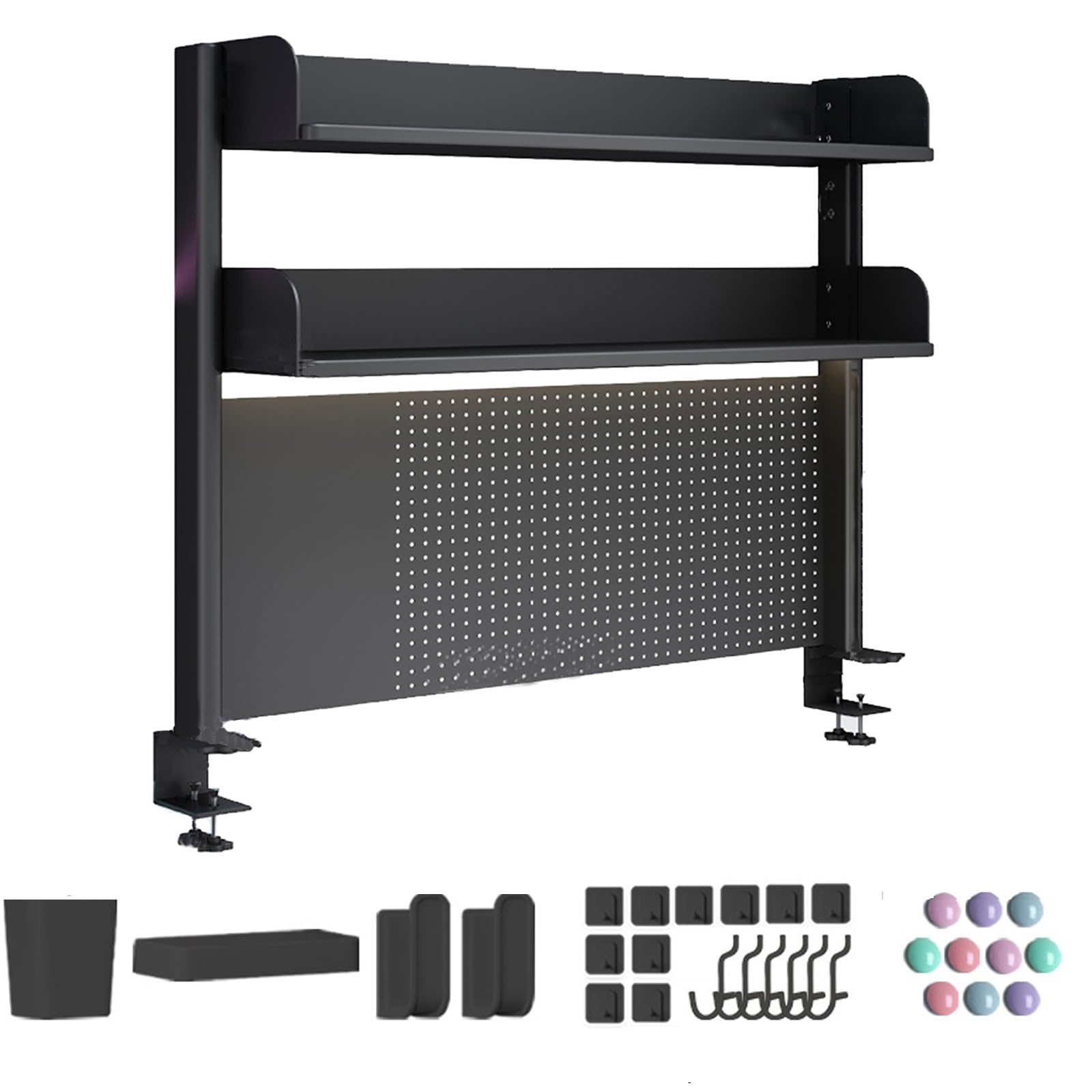 Schreibtisch Organizer Schreibtisch Stecktafel zum Klemmen, Clamp-on Schreibtisch Organizer, Schreibtisch Verlängerung, Stecktafel für den Arbeitsplatz, für Tischzubehör(Size:100*95cm/39*37in)
