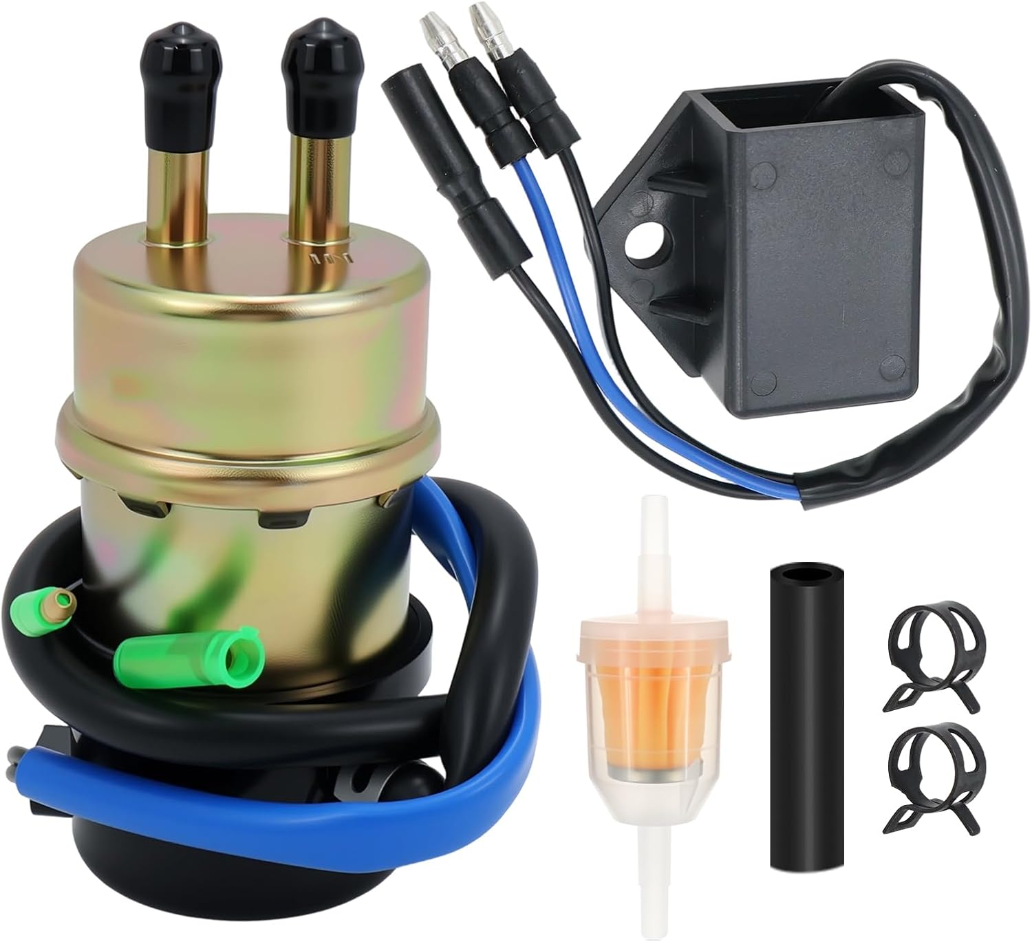 49040-1055 Electric Fuel Pump Fit for Kawasaki Mule 3000 3010 3020 2520 2500 2510 1000 with 27034-1053 Fuel Pump Cut Off Relay