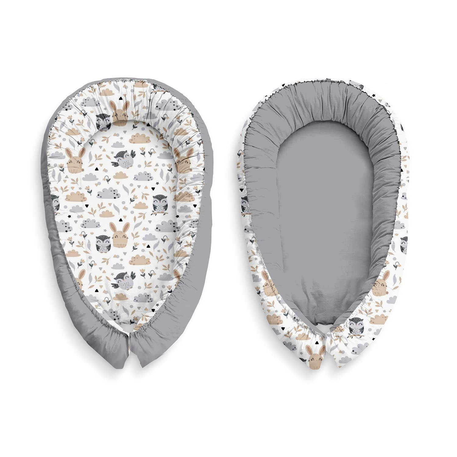 KosPu Multifunktionale Kuschelnest Babynest Kokon für Babys und Säuglinge, Nestchen, Reisebett, 100% Baumwolle, antiallergisch, Die Farbe kann variieren.