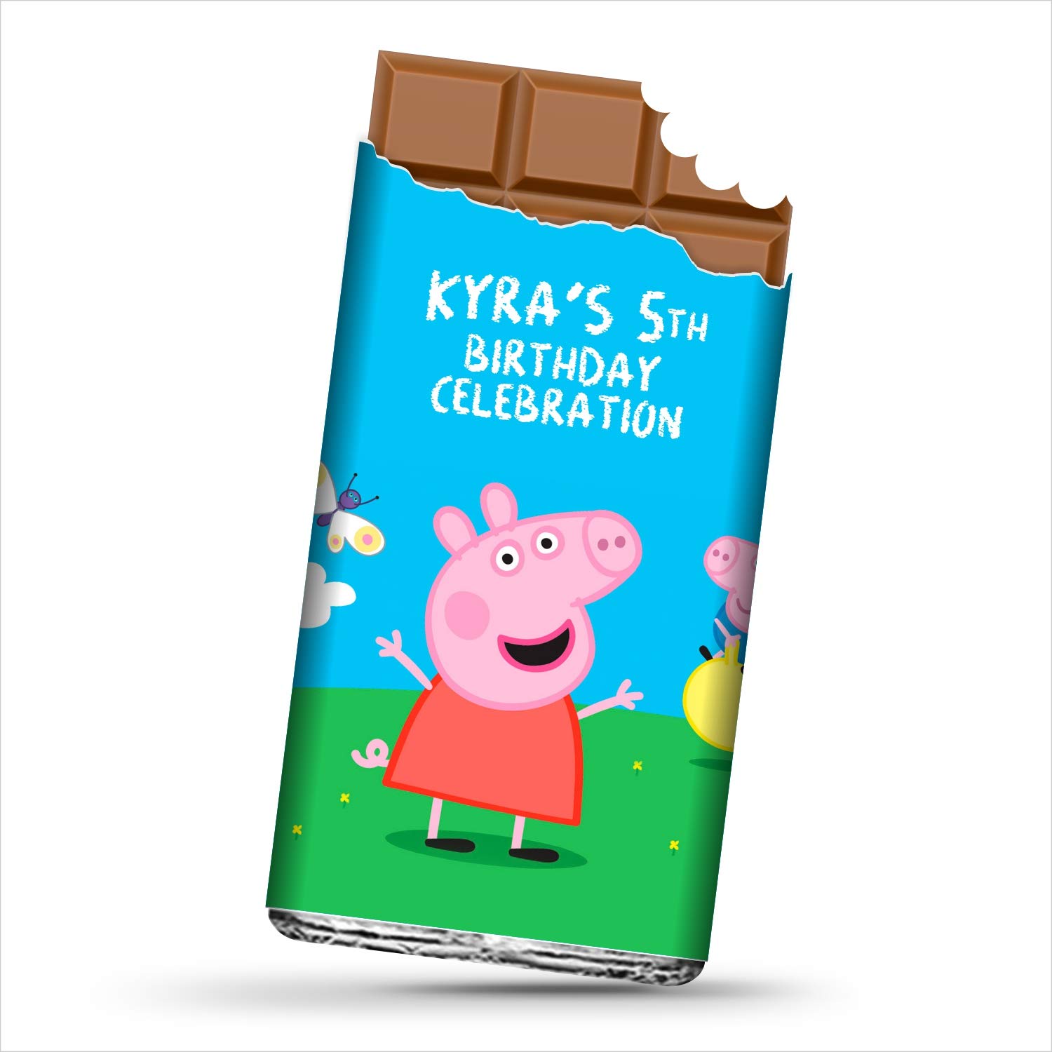 Katha Chocolates Birthday Return Gifts, Peppa Pig Cartoon Theme Personalized & Customized Delicious Chocolate Bars Birthday Party-50g (12 Bars)