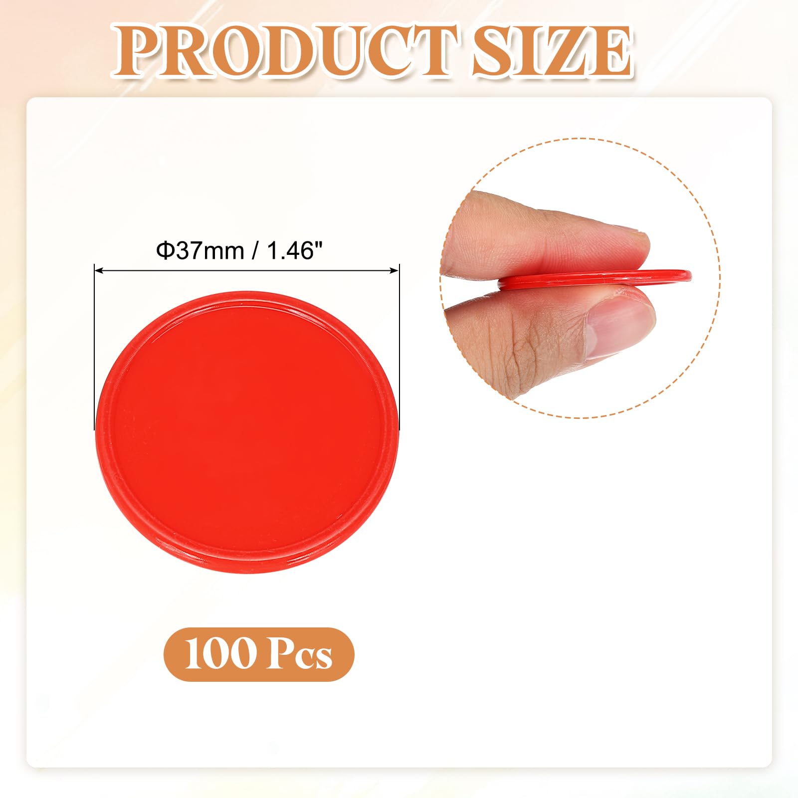 QUARKZMAN 100 Pz Di Gettoni Di Plastica Per Poker, 1.5" Segnalini Opachi Contatori Per Apprendimento Dischi Per Conteggio Gettoni Da Gioco Per Giochi Matematica Conteggio, Rosso