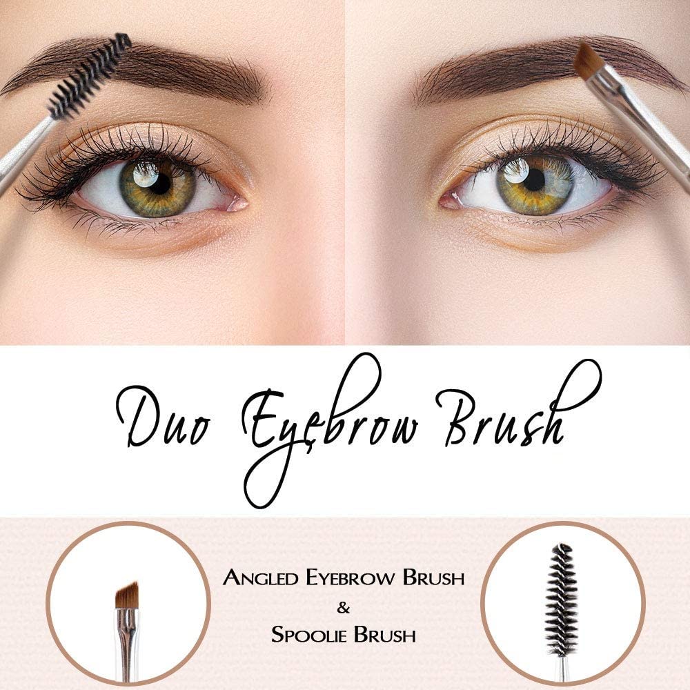 Faigy Double Ended Eyebrow Brush & Spoolie Angled Brow Brush for Precision Application and Blending of Eye Brow Powders, Waxes & Gels - Black - Image 3 thumbnail