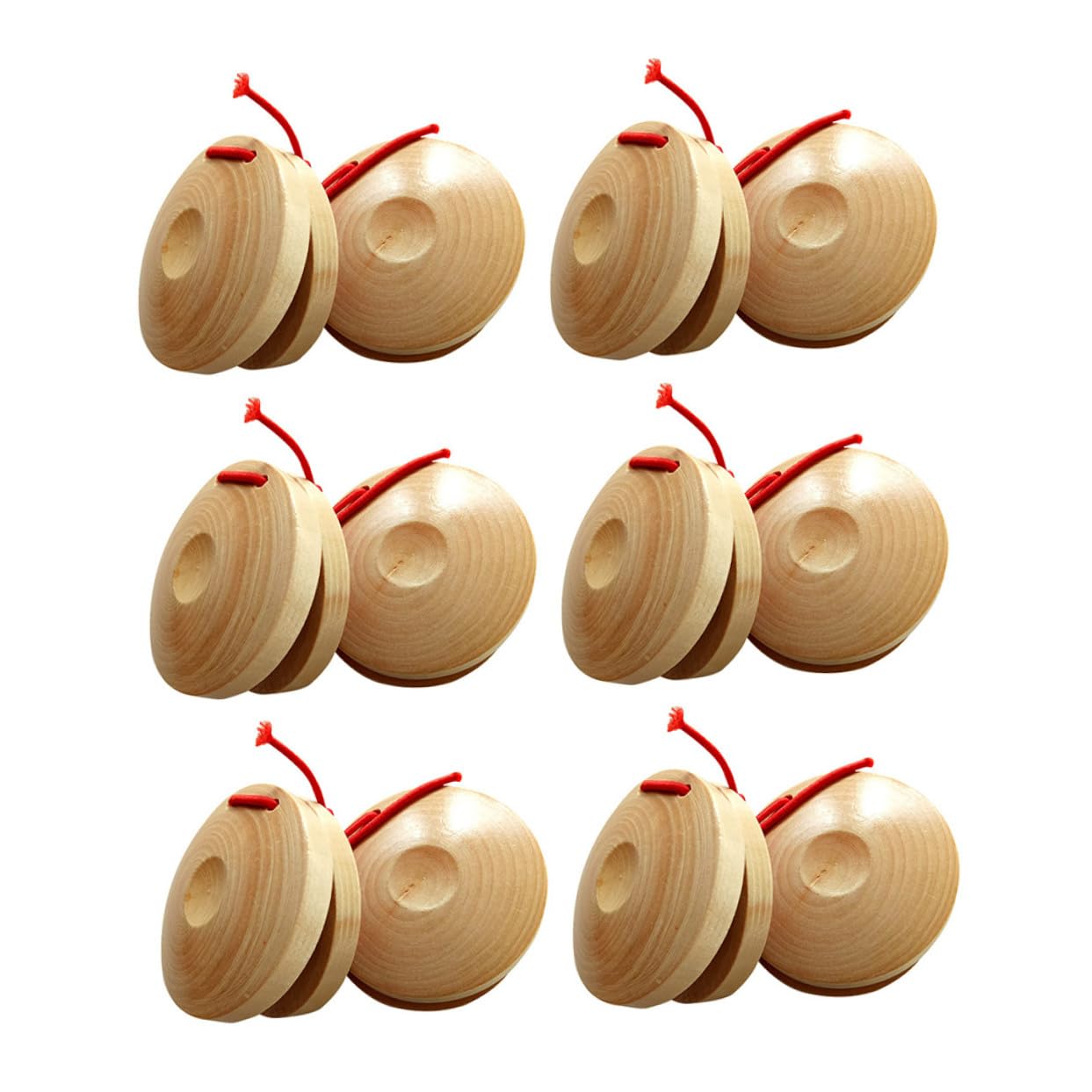 Strumento Percussione in Legno 12 Pezzi, Nacchere Facili da Impugnare Suono Nitido, Perfette per Insegnamento Professionale e Natale