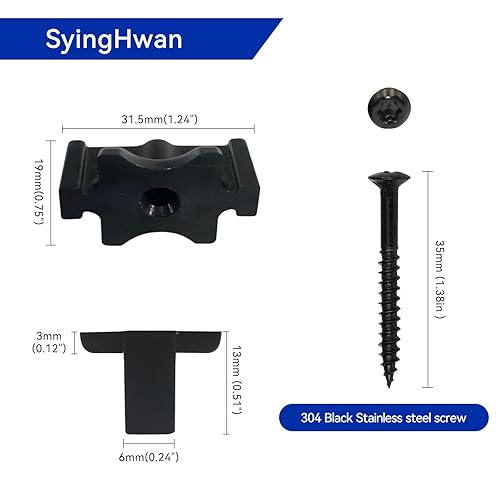 Miniatura 2 de Sujetadores de cubierta ocultos para cubiertas compuestas, sujetadores de cubierta compuestos, sujetadores ocultos de plástico con tornillos negros