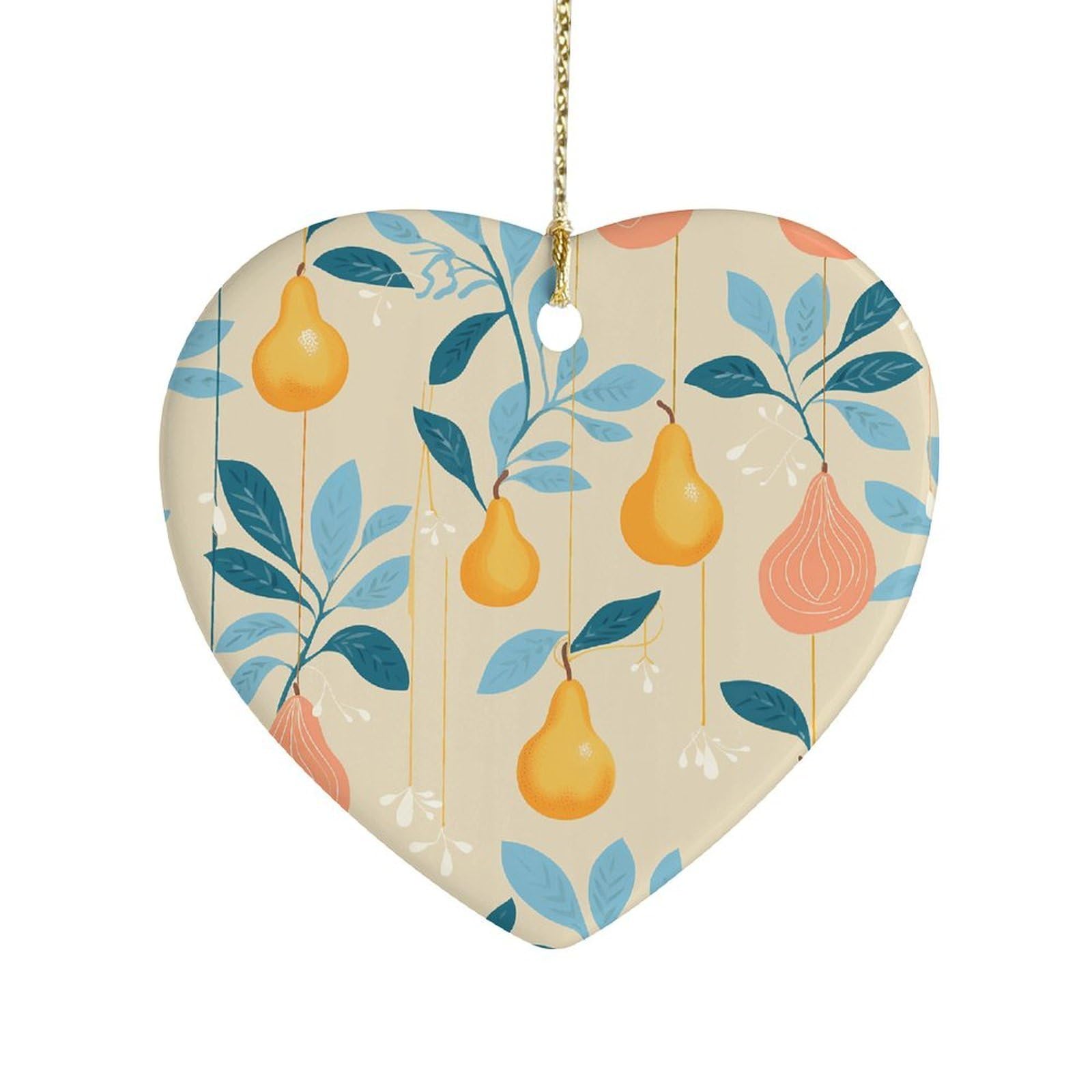 Fekiloot Style Pears And Leaves Ceramic Ornament Home Decor Keepsake