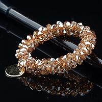 Vista 8 de 5 ligas para el cabello con diamantes de imitación, bandas elásticas para el cabello de moda, coleteros de cristal, bandas para el cabello, cuerdas