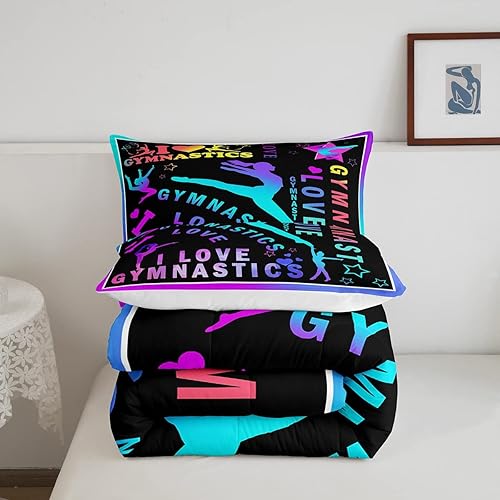 Miniatura 5 de Erosebridal Edredón acolchado para amantes de la gimnasia, bailarines de gimnasta, regalos para amantes de la gimnasta, juego de edredón con