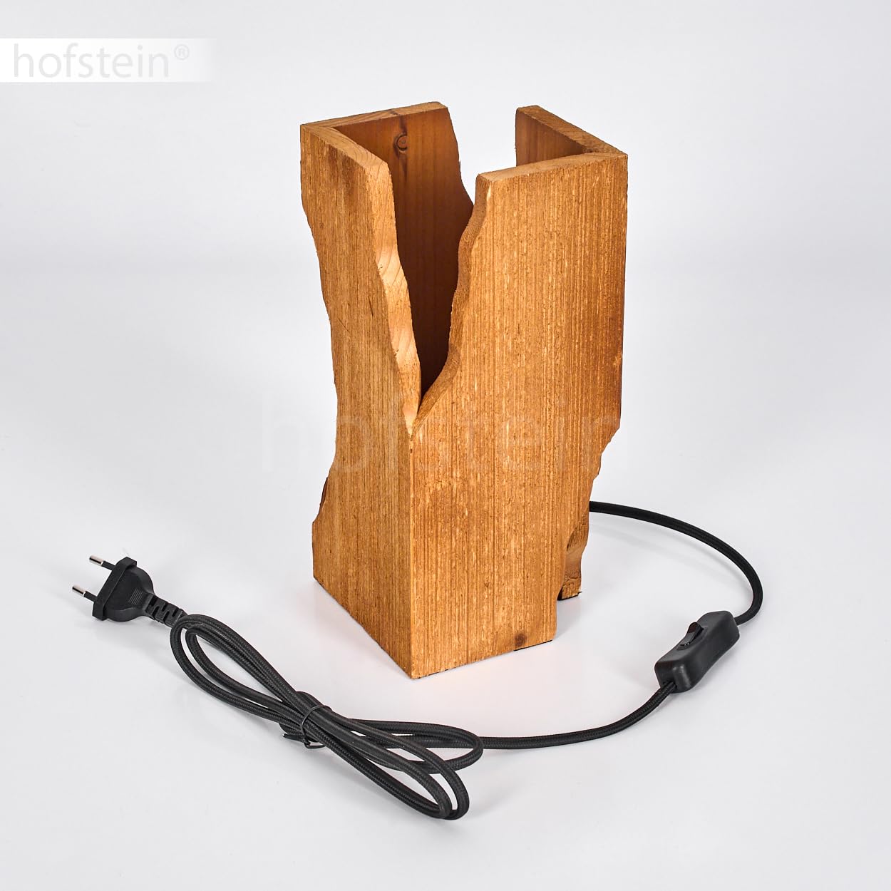 Tischleuchte Sernadelo, Tischlampe aus Metall/Holz in Schwarz/Naturfarben, Leseleuchte im Boho-Design mit Schirm aus Holz und An-/ Ausschalter am Kabel, Höhe 25 cm, 1 x E27, ohne Leuchtmittel