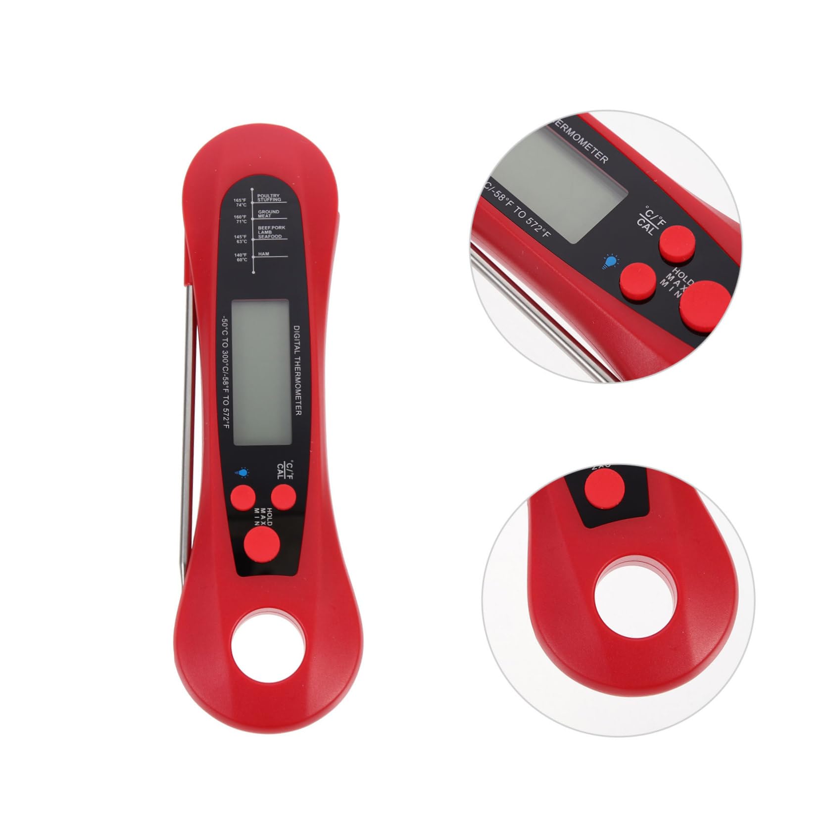 Amosfun 3St Grillthermometer kitchen thermometer küche fleisch Accurate Fleisch Küchen Küchenwaren Abs rot