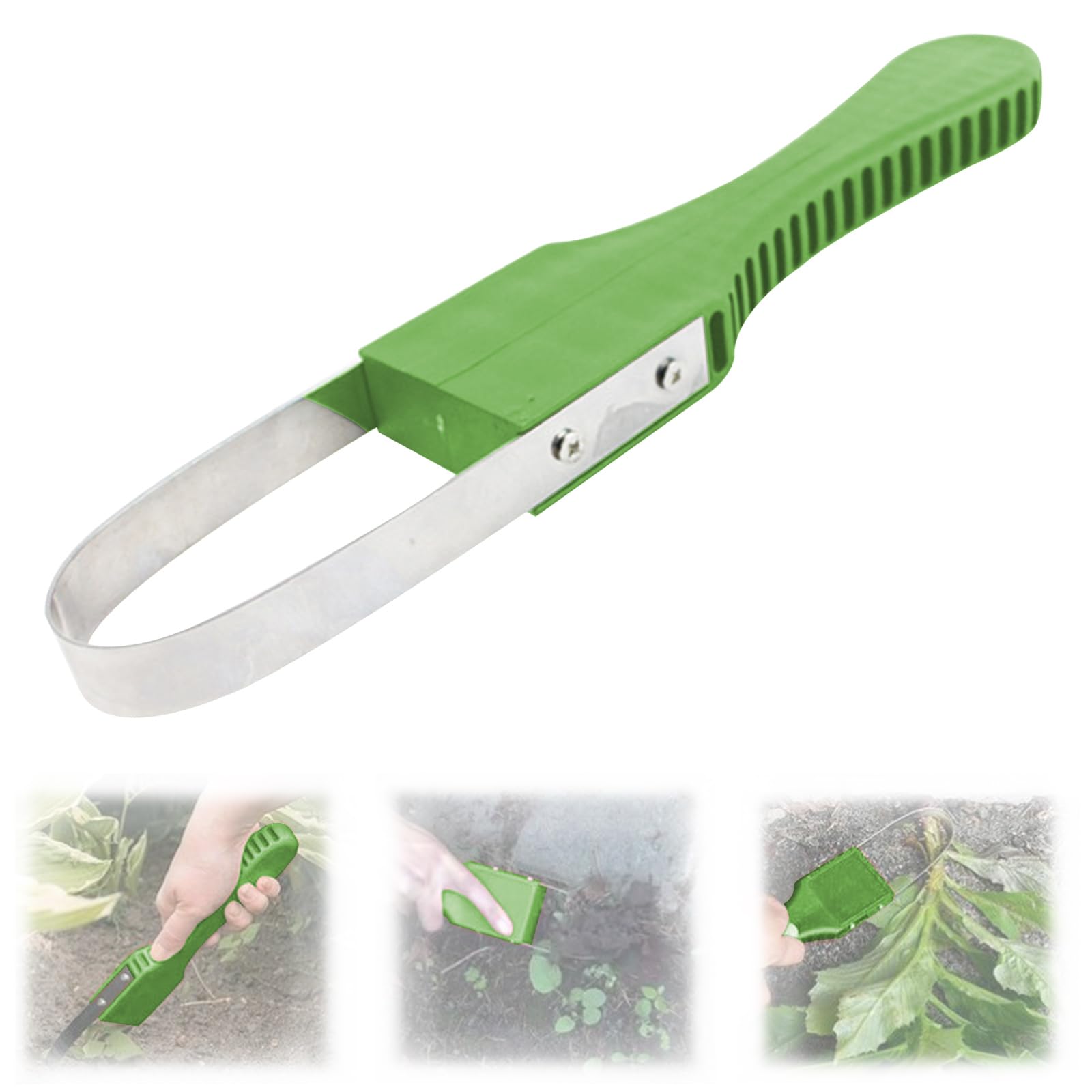 Weeder de Mano de Jardín, Extractor Malas Hierbas, Herramientas Jardineria, Desherbador Manual de Acero Inoxidable, Quitar Malas Hierbas con Mango para Desherbar y Aflojar la Tierra, Verde