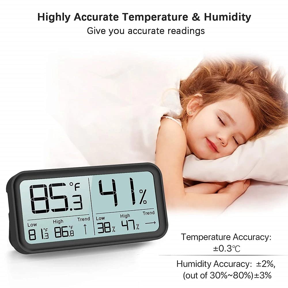 LCD Digital Temperature Humidity Meter Home Indoor Electronic Hygrometer Thermometer Sensor Gauge Weather Station(OneColor)